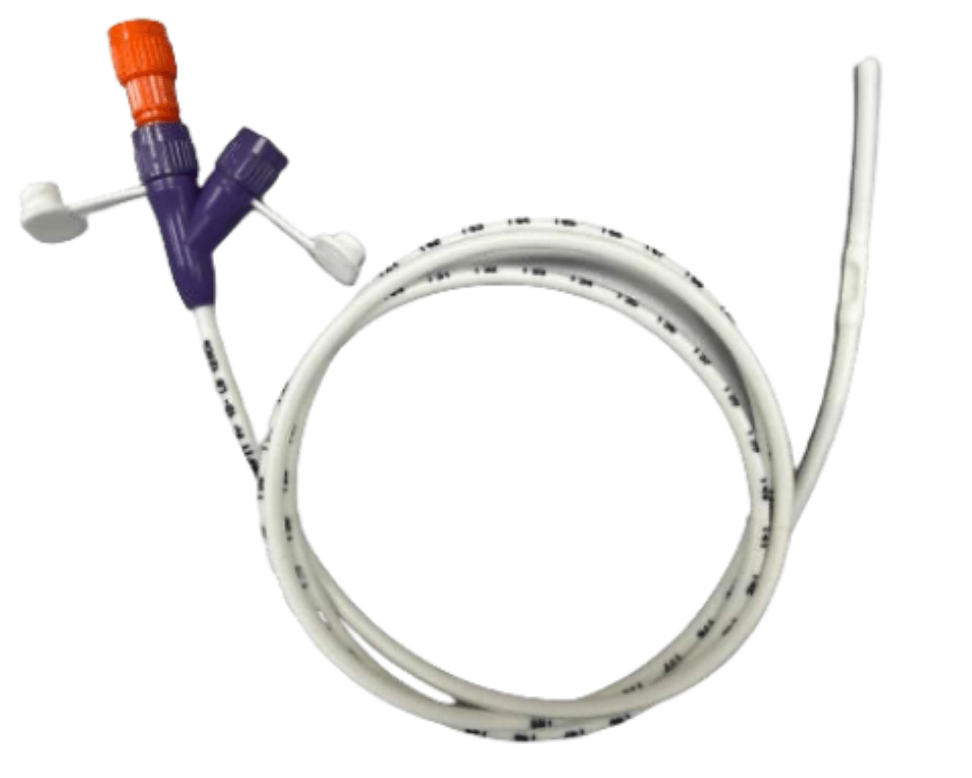 Weighted feeding tubes with guidewire, bolus &amp; dual port Y ENFit® connector